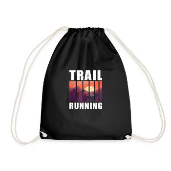 Trail Running Joggen Laufen Outdoor Sport - Turnbeutel - Schwarz - Vorne