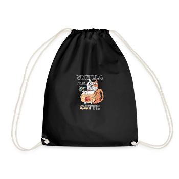 Vanilla Iced CATte Funny Caffeine Addict Cat - Drawstring Bag - black - Front