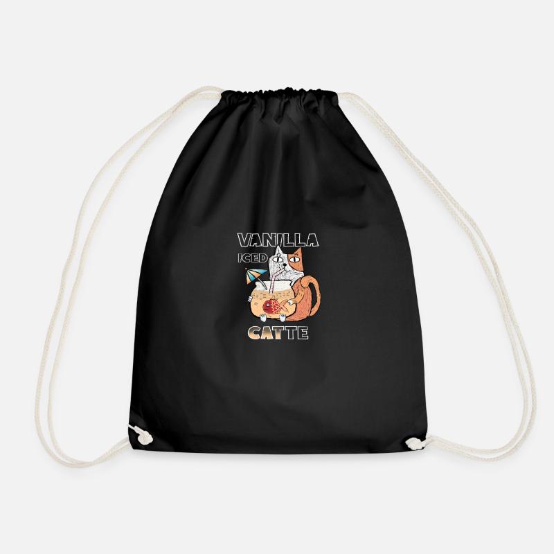 Vanille Iced CATte Lustige Koffein süchtige Katze - Turnbeutel - Schwarz