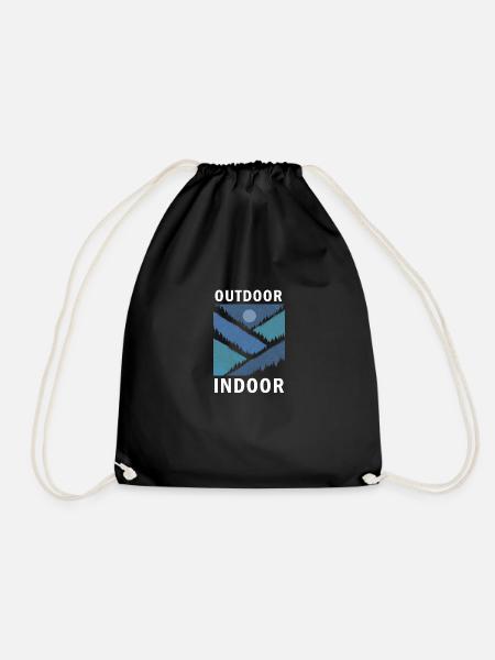 Hiking Mountaineers Hikers Nature - Drawstring Bag - black
