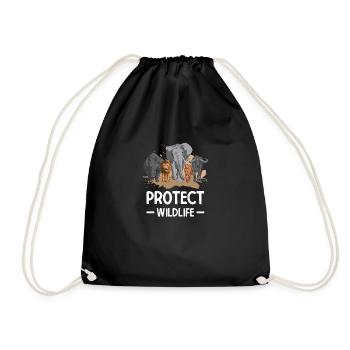Wildlife Animal Welfare Wild Exotic Animals Africa - Drawstring Bag - black - Front