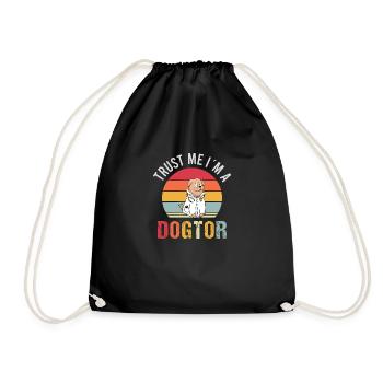 Dogtor Arzt Vintage Veterinary Haustier Sprüche - Turnbeutel - Schwarz - Vorne
