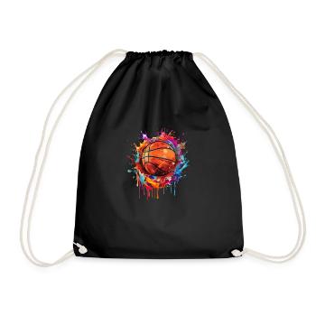 Ballon De Basket Basketteur Rétro Basketball - Sac de sport léger - noir - Devant