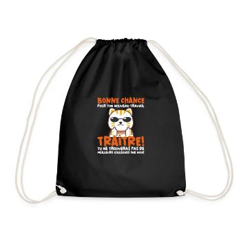 Départ Collègue Nouvel Emploi idée Cadeau Travail - Sac de sport léger - noir - Devant