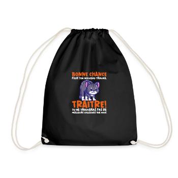 Départ Collègue Nouvel Emploi idée Cadeau Travail - Sac de sport léger - noir - Devant