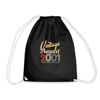 Août 2001 Vintage Rétro Cadeau Anniversaire 2001 - Sac de sport léger - noir - Devant
