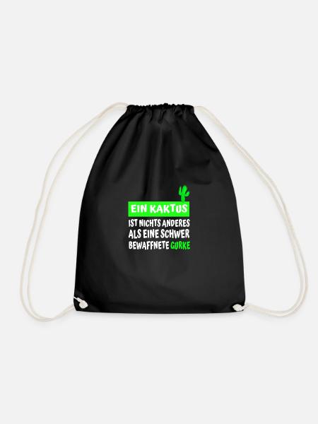 Lustiges Kaktus Spruch Design - Turnbeutel - Schwarz