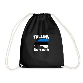 Tallinn Estonia - Drawstring Bag - black - Front