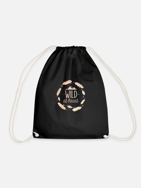 Wild At Heart Camping Reisen Entdecken Sie Urlaub - Turnbeutel - Schwarz
