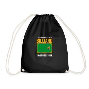 Lustiges Billard Spruch Design - Turnbeutel - Schwarz - Vorne