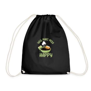 Lustiges Sushi Spruch Design - Turnbeutel - Schwarz - Vorne
