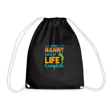 Funny babysitter nanny childminder saying - Drawstring Bag - black - Front