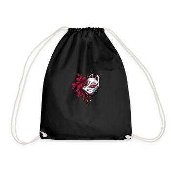Kitsune maske - Turnbeutel - Schwarz - Vorne