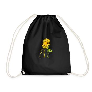 Sunflower Cats Design - Drawstring Bag - black - Front