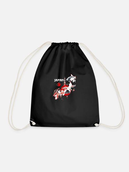 Cool Japan Tradtions Design - Drawstring Bag - black