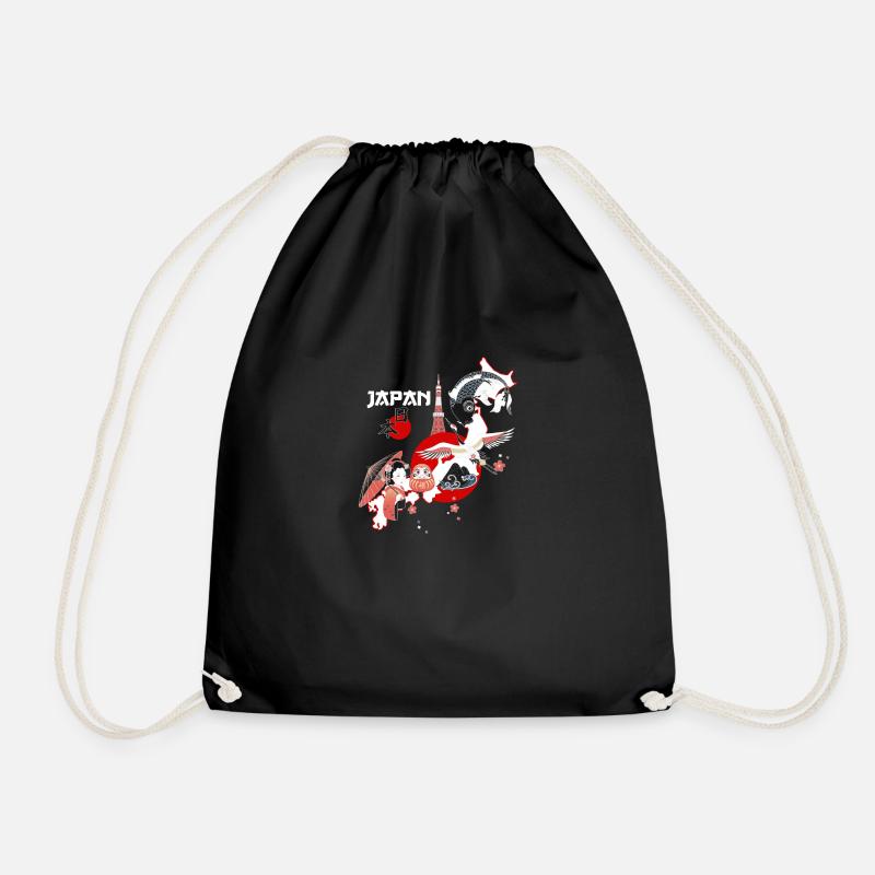 Cooles Japan Tradtions Design - Turnbeutel - Schwarz