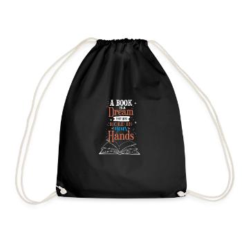 Poetic Books Reader Saying Design - Drawstring Bag - black - Front