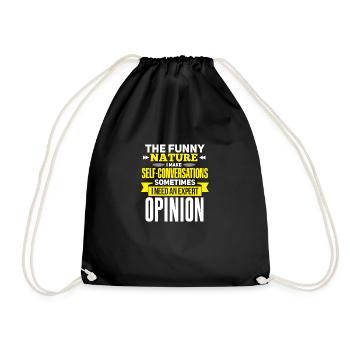 Of course, I talk to myself - Drawstring Bag - black - Front