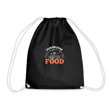 Funny Jogger Runner Sports Saying - Drawstring Bag - black - Front