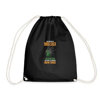 Funny Bagpipe Player Musician Design - Drawstring Bag - black - Front