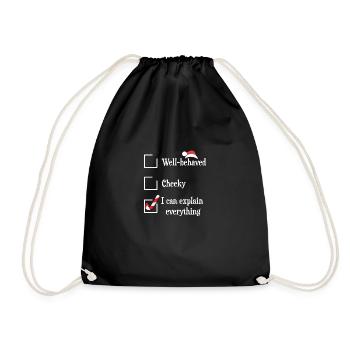 Funny inflation Christmas saying - Drawstring Bag - black - Front
