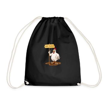 Eat Pizza Vegan Vegan Food Animal Motif - Drawstring Bag - black - Front