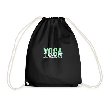 Cooles Yoga Gymnastik Spruch Motiv - Turnbeutel - Schwarz - Vorne