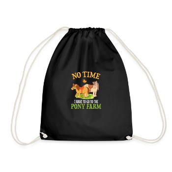 Pas le temps d’aller à la ferme poney - Sac de sport léger - noir - Devant