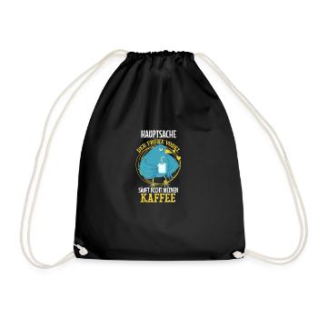 Funny morning grouch saying design - Drawstring Bag - black - Front