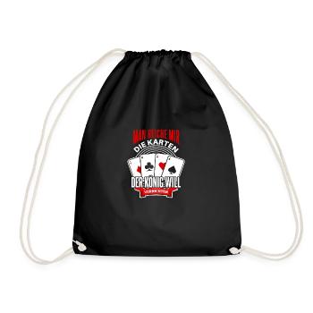 Lustiges Poker Pokerspieler Spruch Motiv - Turnbeutel - Schwarz - Vorne