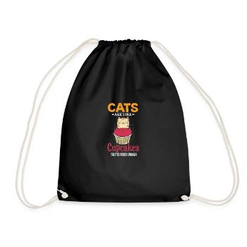 Funny Cat Pet Saying Design - Drawstring Bag - black - Front