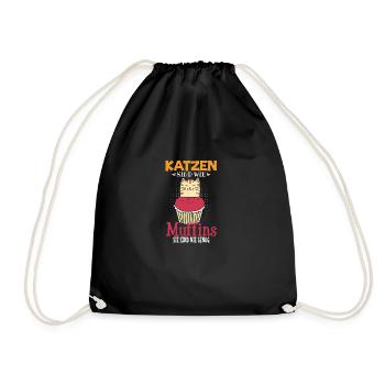 Witziges Katzen Haustier Spruch Design - Turnbeutel - Schwarz - Vorne