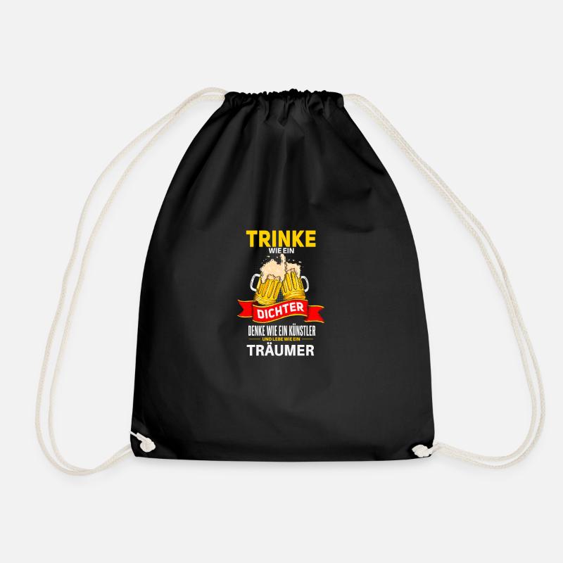 Witziges Bier Trinker Party Spruch Motiv - Turnbeutel - Schwarz