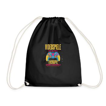 Cooles Gamer Zocker Spruch Design - Turnbeutel - Schwarz - Vorne