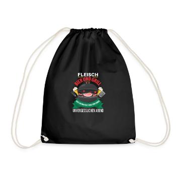 Cooler Griller Barbeque Grillen Spruch - Turnbeutel - Schwarz - Vorne