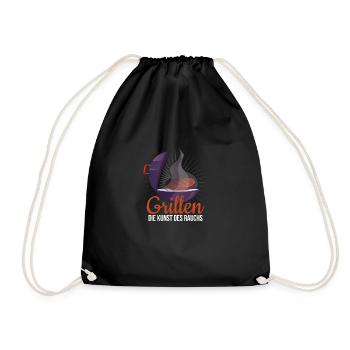 Cooler Griller Barbeque Grillen Spruch - Turnbeutel - Schwarz - Vorne