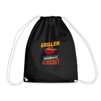 Cooler Griller Barbeque Grillen Spruch - Turnbeutel - Schwarz - Vorne