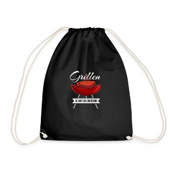 Cooler Griller Barbeque Grillen Spruch - Turnbeutel - Schwarz - Vorne