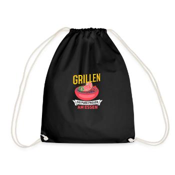 Cooler Griller Barbeque Grillen Spruch - Turnbeutel - Schwarz - Vorne
