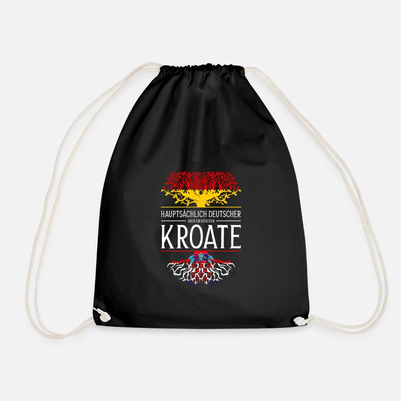 Deutscher Kroate Kroatien Geschenk - Turnbeutel - Schwarz