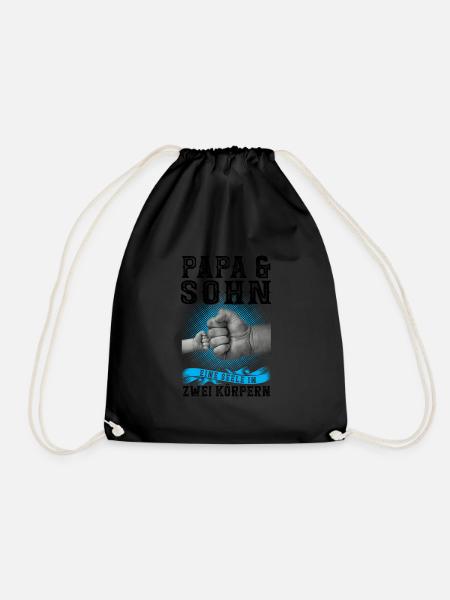 Papa & Sohn Familie Sohn Geschenk - Turnbeutel - Schwarz