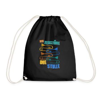 Posaune Orchester Geschenk Instrument - Turnbeutel - Schwarz - Vorne