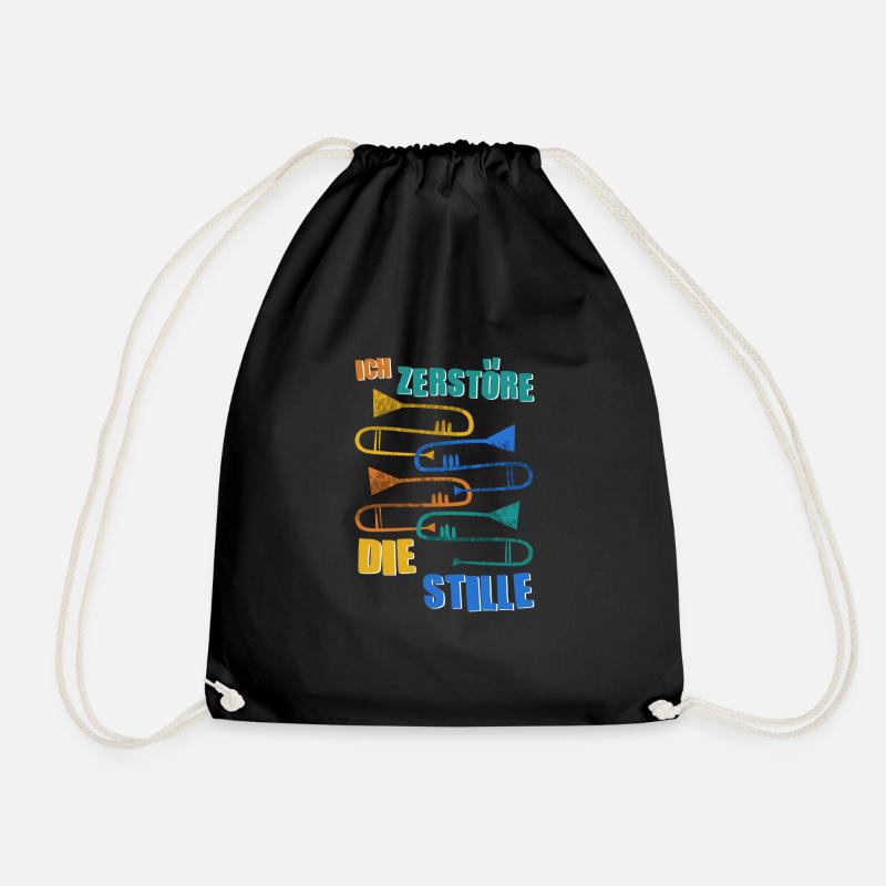 Posaune Orchester Geschenk Instrument - Turnbeutel - Schwarz