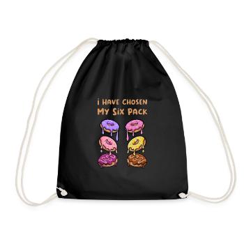 Donut Sixpack Donuts Funny Funny Saying Gift - Drawstring Bag - black - Front