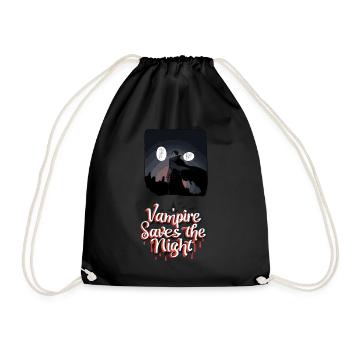 Comic Cutout Style - Vampire Saves the Night - Drawstring Bag - black - Front