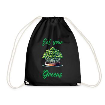 Eat Your Greens Farmer Gardener Microgreen Grower - Turnbeutel - Schwarz - Vorne