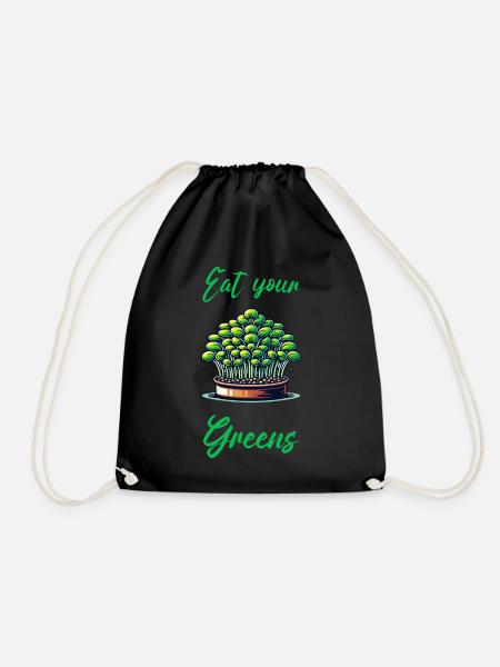Eat Your Greens Farmer Gardener Microgreen Grower - Turnbeutel - Schwarz