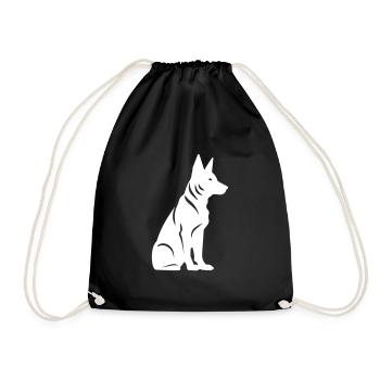Hund - Turnbeutel - Schwarz - Vorne