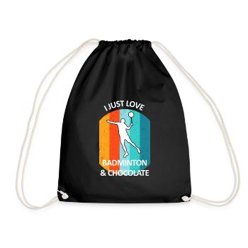 Badminton Badminton Badminton Player Chocolate - Drawstring Bag - black - Front