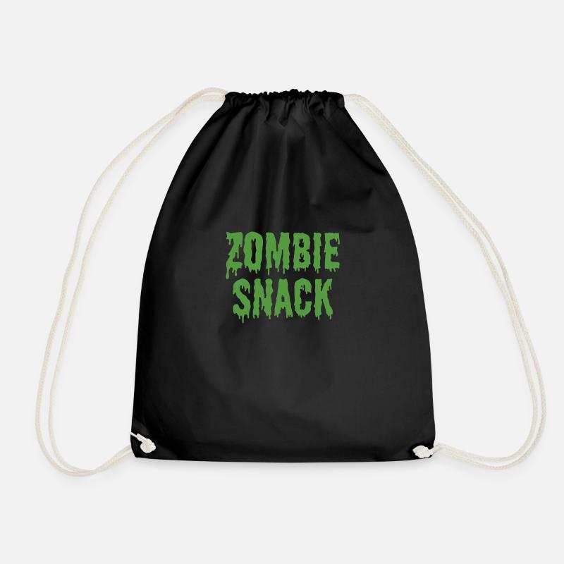 Zombie: Zombie Snack - Drawstring Bag - black